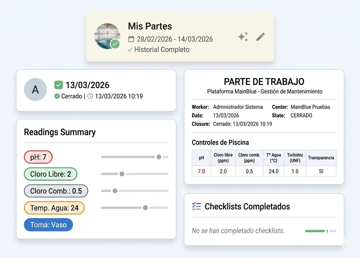 Partes de trabajo digitales - MainBlue